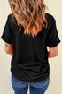 Black Bowknot MAMA Embroidered Crewneck Mothers Day T Shirt